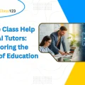 Online class help vs AI tutors concept showing comparison of human tutoring and AI technology for the future of education.