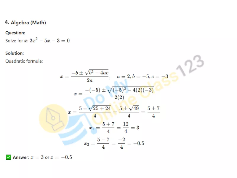 Algebra math